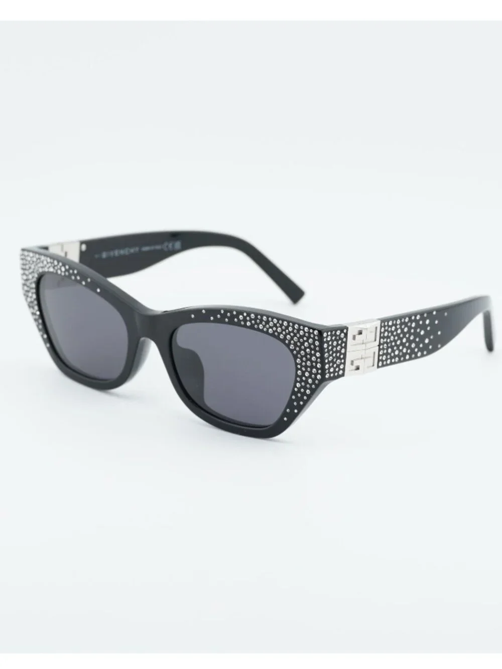 Givenchy GV4019IS 01A Sunglasses Black with Stones Cat Eye Frame, Grey Lenses